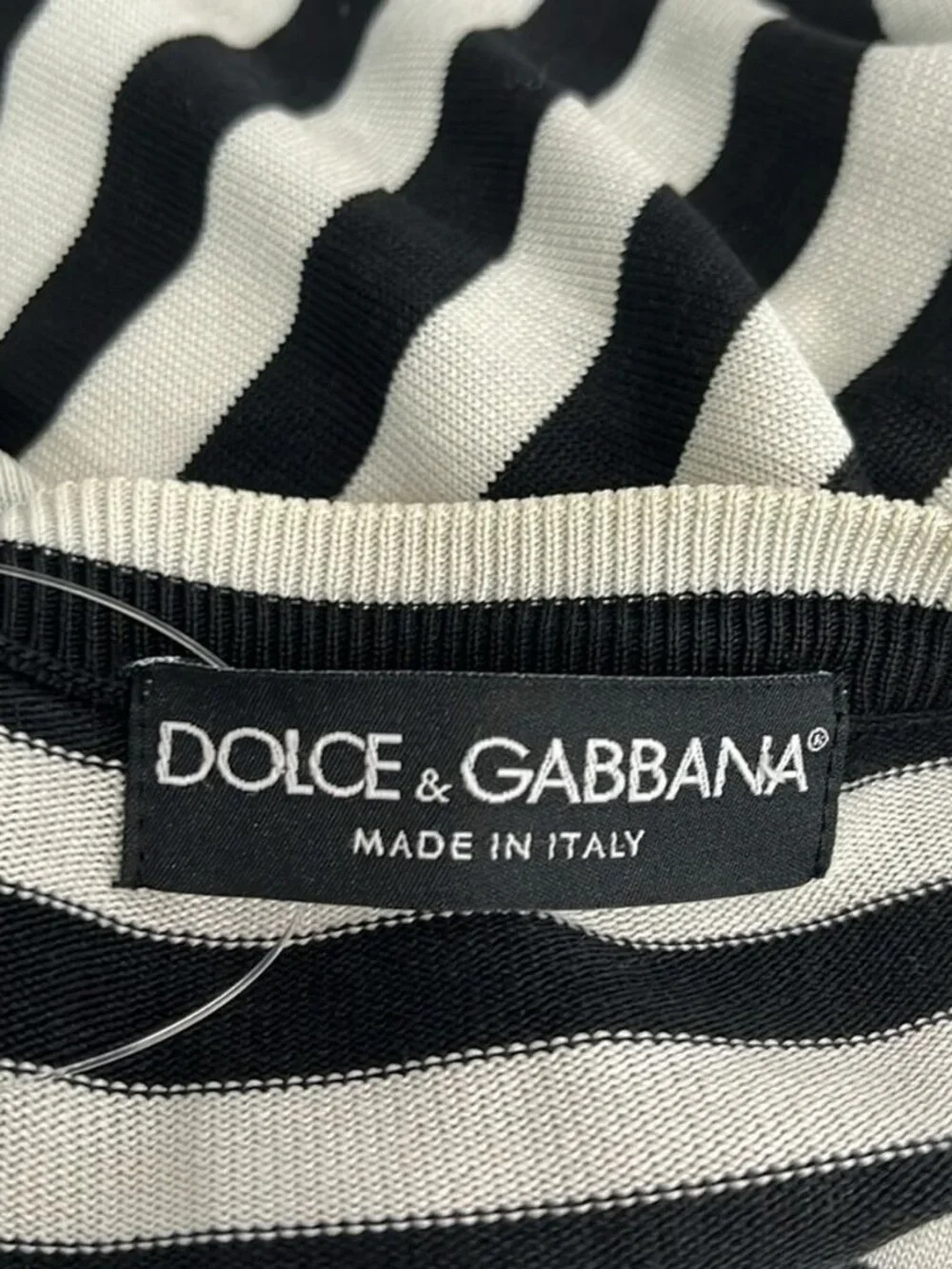 Dolce & Gabbana Cardigan 44 L Light Gray Black Long Sleeve Silk Border - Picture 3 of 5